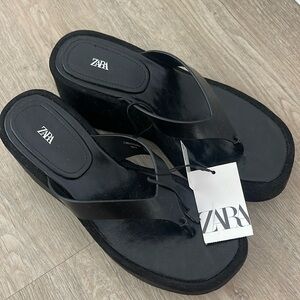 Zara platform wedge sandals. Size 9. New with tags.